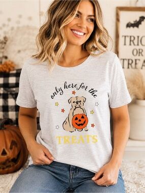NWOT Jaclyn Intimates Womens Gray Halloween Bulldog Tee Medium